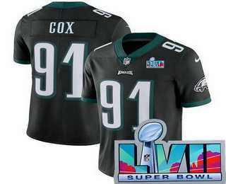 Men & Women & Youth Philadelphia Eagles #91 Fletcher Cox Limited Black Super Bowl LVII Vapor Jersey,We sell and wholesale Men & Women & Youth Philadelphia Eagles #91 Fletcher Cox Limited Black Super Bowl LVII Vapor Jersey on line form chian!